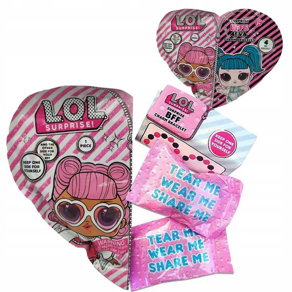 LOL Surprise Charm Braccialetti con Ciondoli 2 Pezzi per Bambine 3+