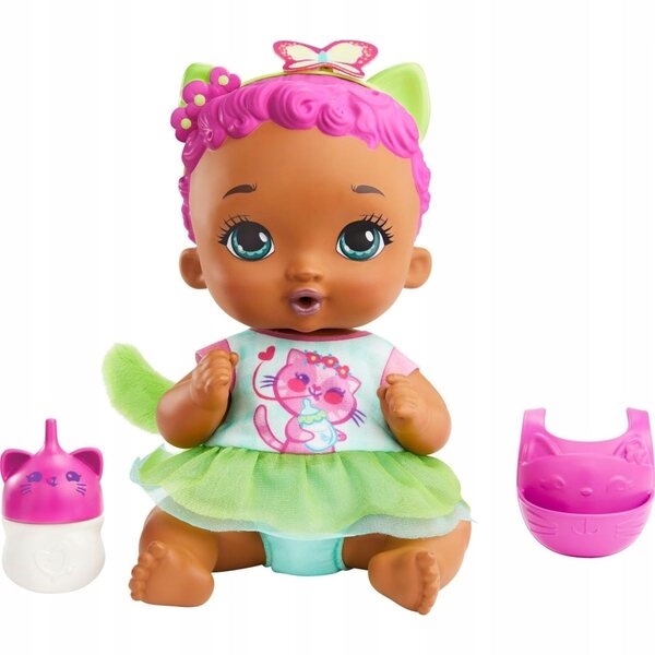 Mattel My Garden Baby Bambola Gatto Rosa-Verde 30 cm per Bambini 3+