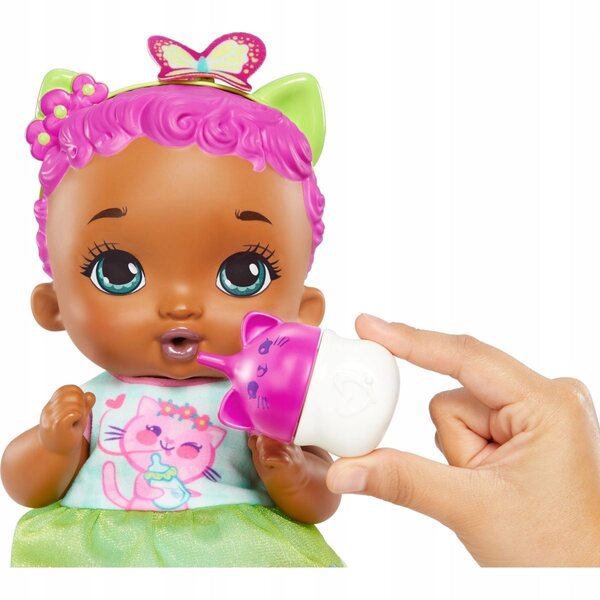 Mattel My Garden Baby Bambola Gatto Rosa-Verde 30 cm per Bambini 3+