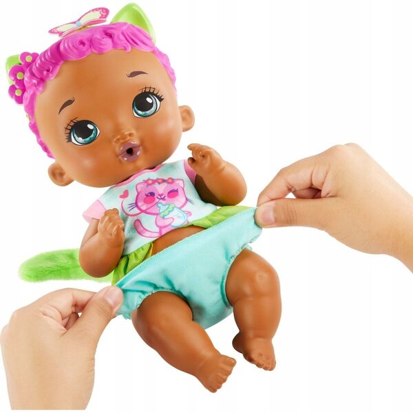 Mattel My Garden Baby Bambola Gatto Rosa-Verde 30 cm per Bambini 3+