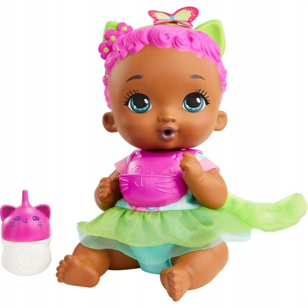 Mattel My Garden Baby Bambola Gatto Rosa-Verde 30 cm per Bambini 3+
