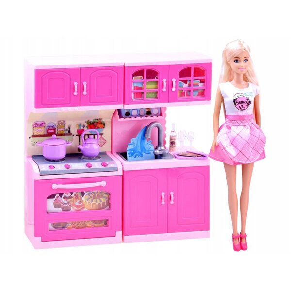 Cucina per Bambole con Luci e Suoni, Mobili e Accessori per Bambini 3+