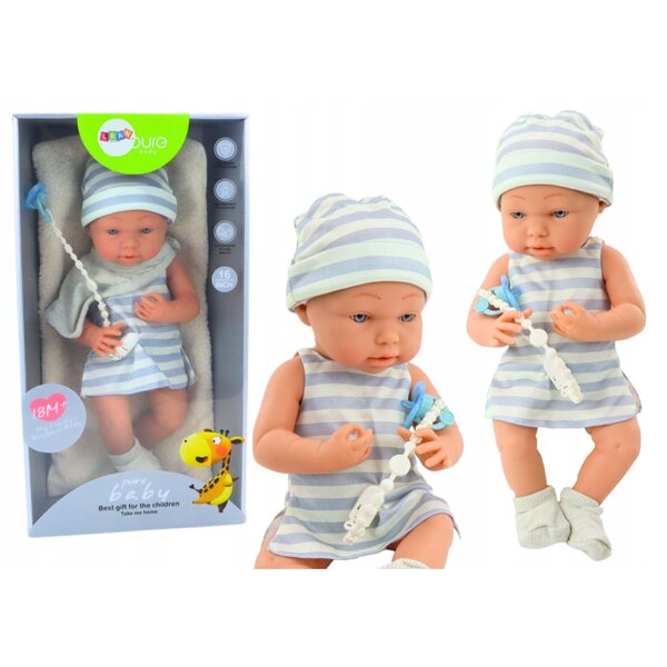 Laletta Bobas Bimbo 50 cm con Abbigliamento Bianco-Blu e Accessori Morbidi