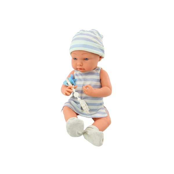 Laletta Bobas Bimbo 50 cm con Abbigliamento Bianco-Blu e Accessori Morbidi