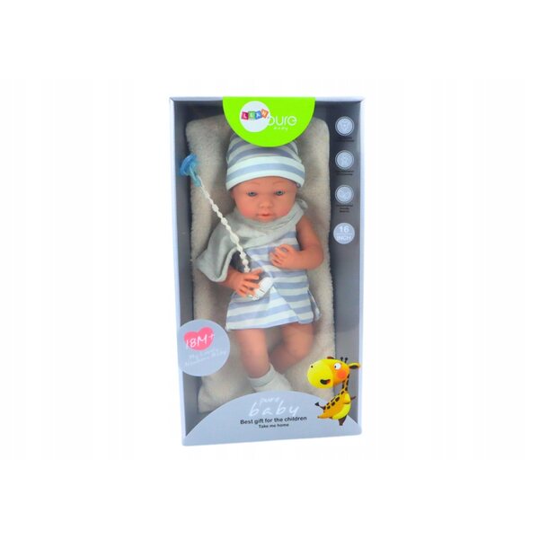 Laletta Bobas Bimbo 50 cm con Abbigliamento Bianco-Blu e Accessori Morbidi