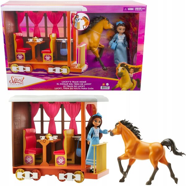 Spirit Mustang Bambola Spirit of Freedom 18 cm con Train Lucky e Accessori