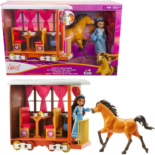 Spirit Mustang Bambola Spirit of Freedom 18 cm con Train Lucky e Accessori