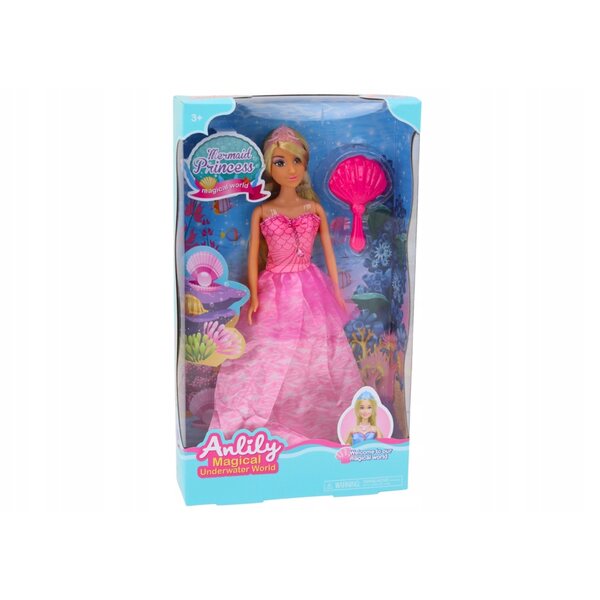 Bambola Principessa Sirena Anlily con Abito Rosa e Spazzola - LEAN Toys