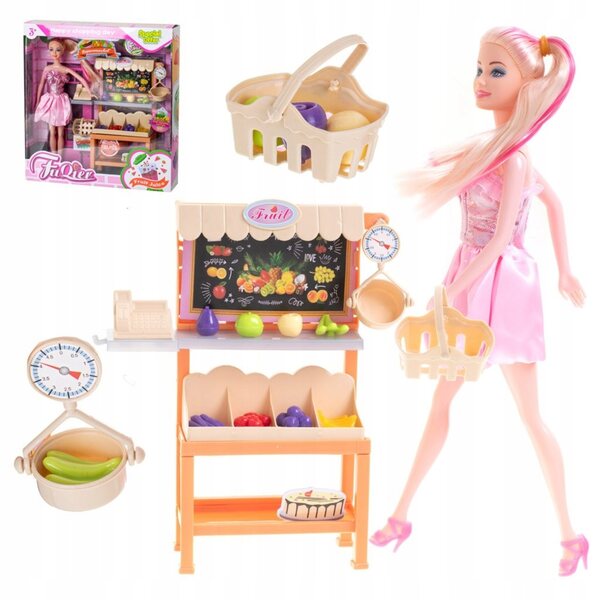Set Gioco Bambola con Negozio e Cestino per Bambini da 3 Anni CE