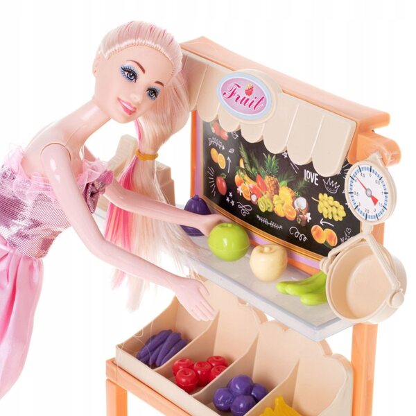 Set Gioco Bambola con Negozio e Cestino per Bambini da 3 Anni CE