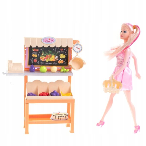 Set Gioco Bambola con Negozio e Cestino per Bambini da 3 Anni CE