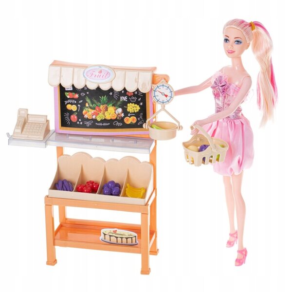 Set Gioco Bambola con Negozio e Cestino per Bambini da 3 Anni CE
