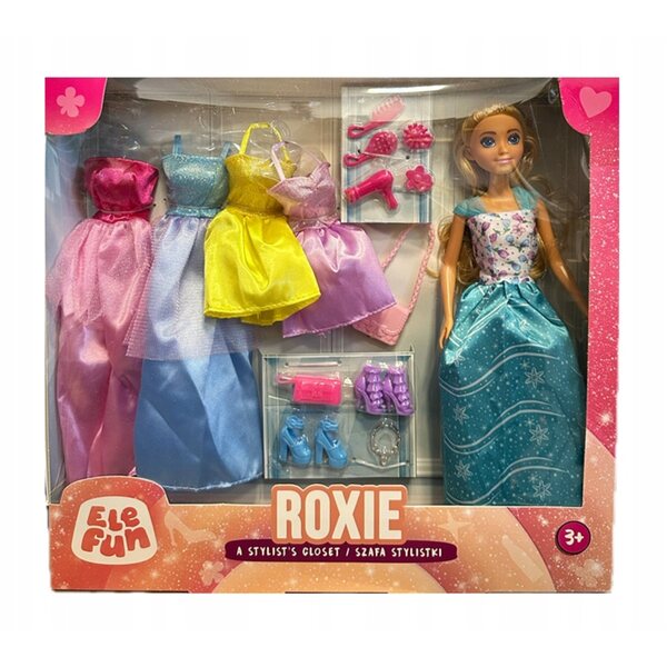 Elefun Doll Roxie con guardaroba e accessori per gioco creativo moda bambini