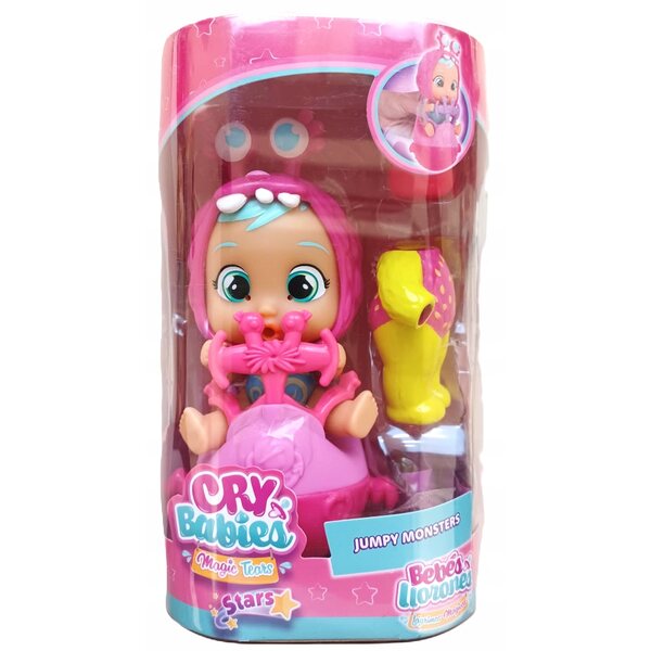 Cry Babies Magic Tears Jumpy Monsters Bizzy Bobas – Puppe mit Roller und Magic Tears