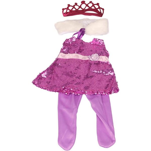 3-teiliges Prinzessinnen-Kleidungsset für 18-Zoll-amerikanische Puppen mit Pailletten und Krone