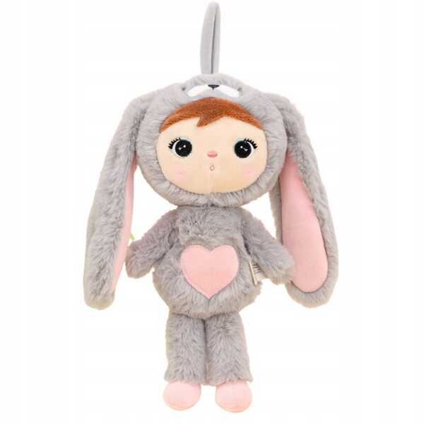 Orsetto Metoo 30 cm grigio-rosa personalizzabile con nome per bambini