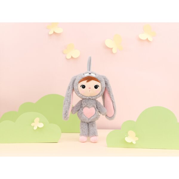 Orsetto Metoo 30 cm grigio-rosa personalizzabile con nome per bambini