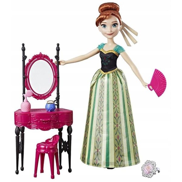 Disney Frozen: Anna-Puppe mit Spiegel und Zubehör – Prinzessinnen-Geschenkspiel