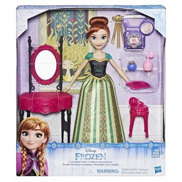 Disney Frozen: Anna-Puppe mit Spiegel und Zubehör – Prinzessinnen-Geschenkspiel