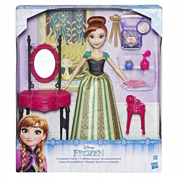 Disney Frozen: Anna-Puppe mit Spiegel und Zubehör – Prinzessinnen-Geschenkspiel