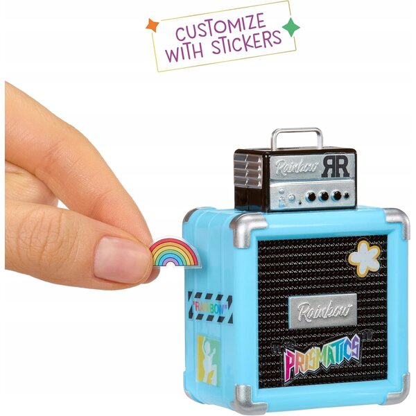 Bambola Rainbow High Skyler 23 cm con microfono, e accessori blu supporti