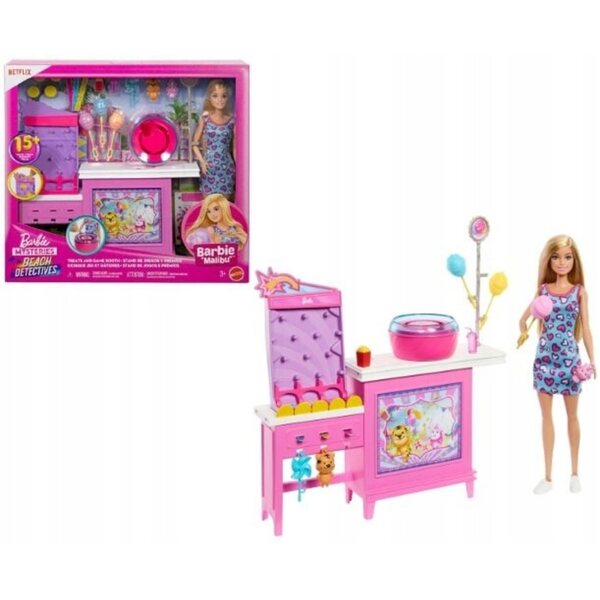 Barbie Mysteries Beach Detectives mit Wata Cukrowa-Maschine und Zubehör, ab 3 Jahren
