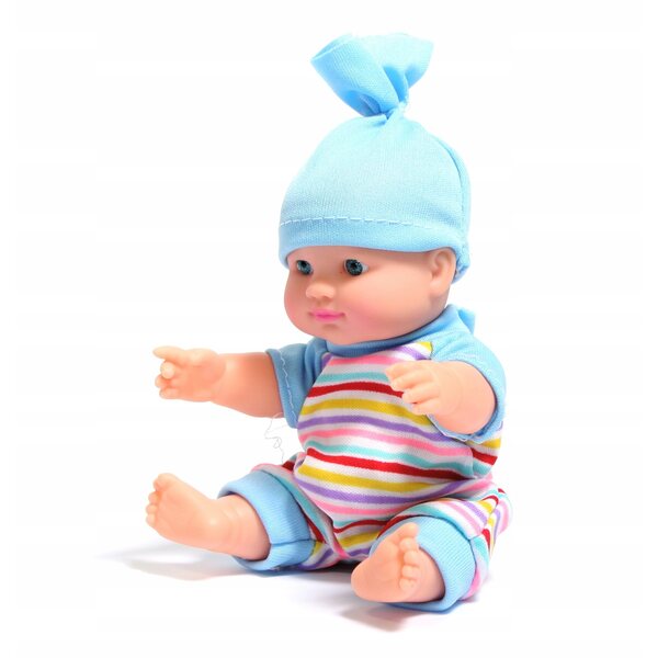 Mini bambola bebè 17 cm in gomma morbida, vestiti colorati, vari modelli