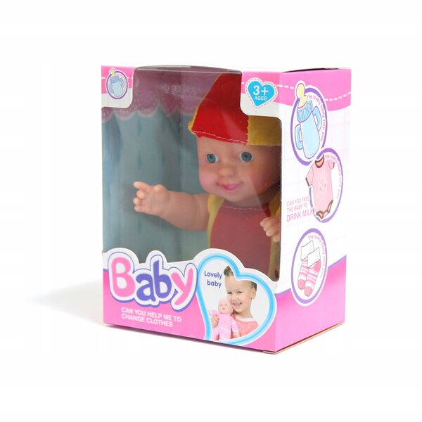 Mini bambola bebè 17 cm in gomma morbida, vestiti colorati, vari modelli