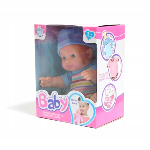 Mini bambola bebè 17 cm in gomma morbida, vestiti colorati, vari modelli