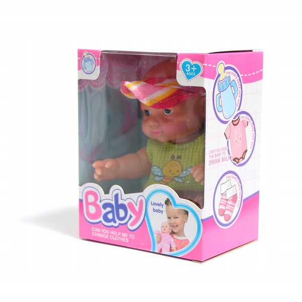 Mini bambola bebè 17 cm in gomma morbida, vestiti colorati, vari modelli