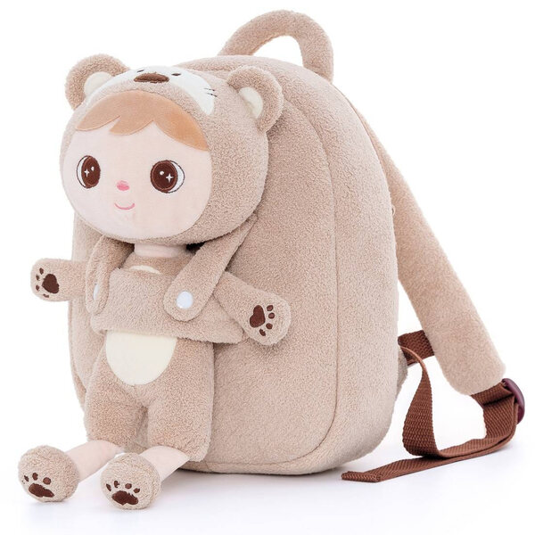 Zaino Metoo con bambola Orsetto beige personalizzato con nome incluso
