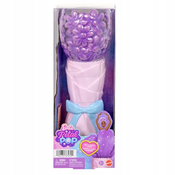 Barbie Petal Pop Purple Daisy - Bambola principessa con bouquet e accessori