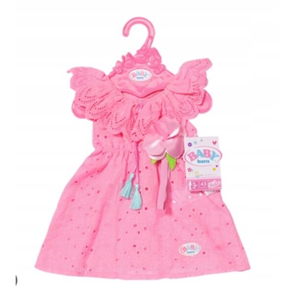 Elegantes rosa Kleid für BABY Born 43 cm Puppe mit passendem Stirnband