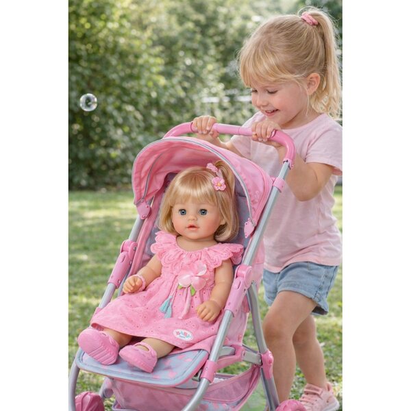 Elegantes rosa Kleid für BABY Born 43 cm Puppe mit passendem Stirnband