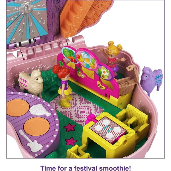 Polly Pocket Lama Party set compatto con bamboline e sticker per bambini 4+