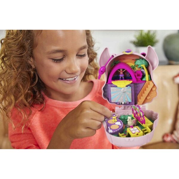 Polly Pocket Lama Party set compatto con bamboline e sticker per bambini 4+