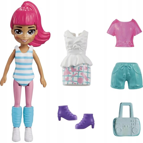 Mattel Polly Pocket Bambola Sportiva 8 cm con Abiti e Accessori Colorati
