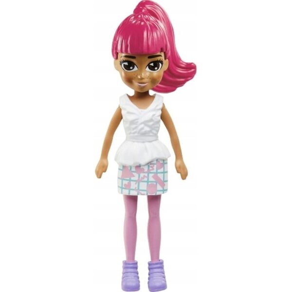 Mattel Polly Pocket 8 cm große Sportpuppe mit bunter Kleidung und Accessoires