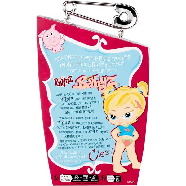 Mini bambola alla moda Bratz Babyz Cloe con accessori per bambini 3+