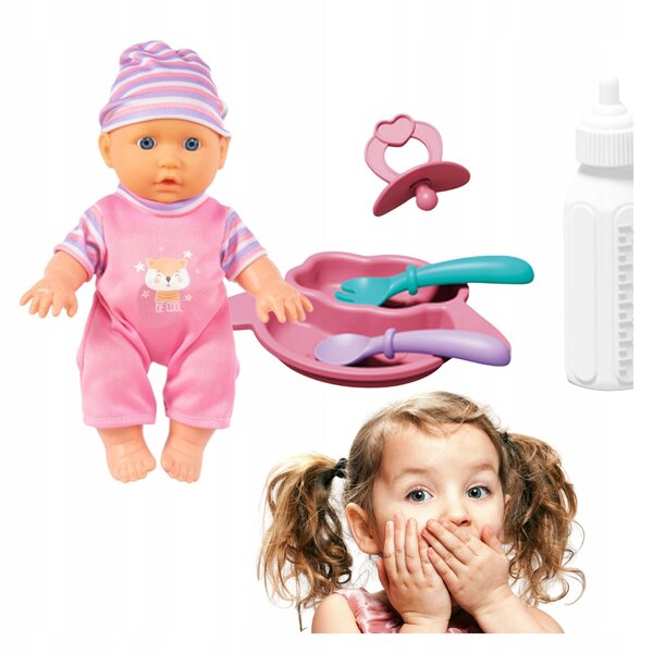 Woopie Baby Doll con passeggino e set pappa con suoni