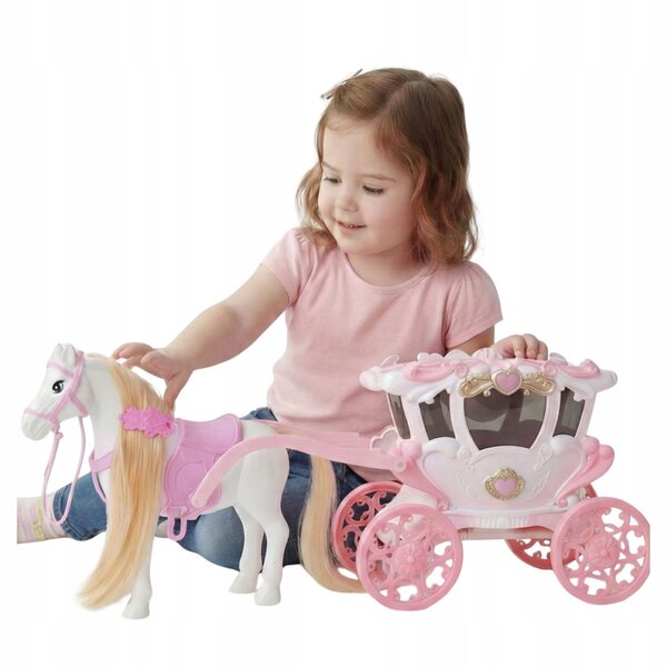 Cavallo e carrozza della principessa con effetti luminosi e sonori per ragazze dai 3 anni in su