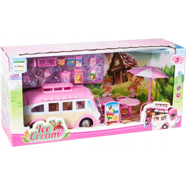 Auto Kamper Lodziarnia für Lelle Pink und Weiß mit Food Truck Zubehör