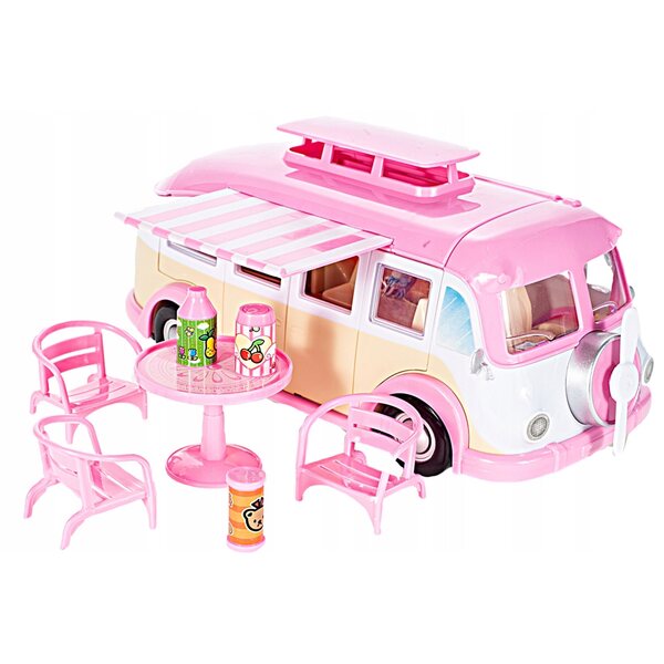 Auto Kamper Lodziarnia für Lelle Pink und Weiß mit Food Truck Zubehör