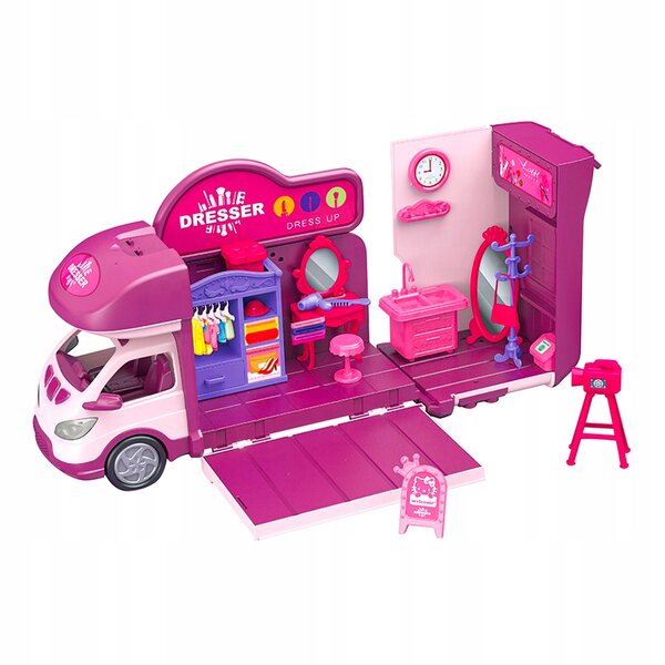 2in1 Puppencamper, Traumhaus mit Zubehör, kreatives Spielzeug für Kinder