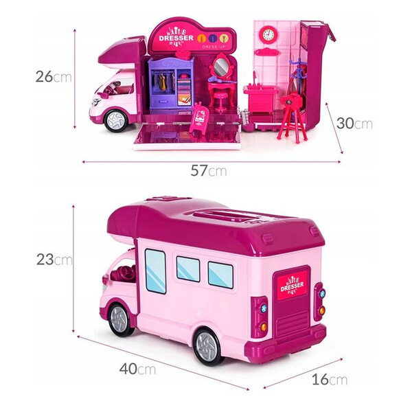 2in1 Puppencamper, Traumhaus mit Zubehör, kreatives Spielzeug für Kinder