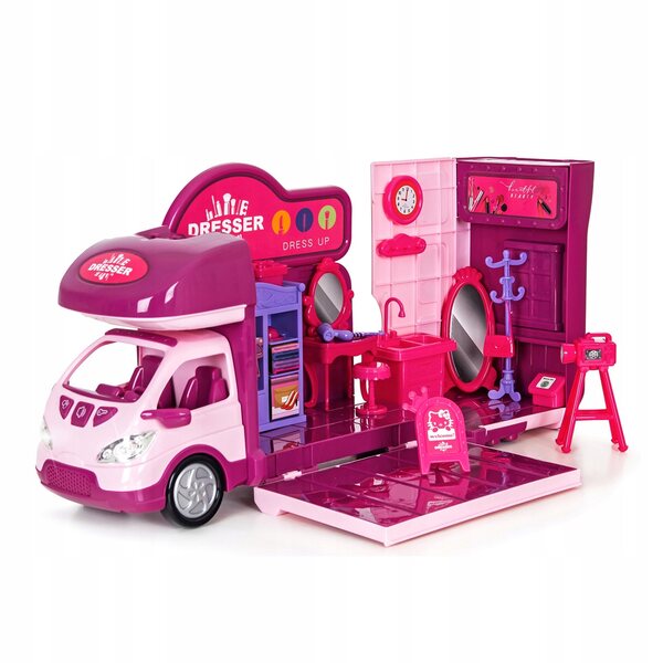 2in1 Puppencamper, Traumhaus mit Zubehör, kreatives Spielzeug für Kinder