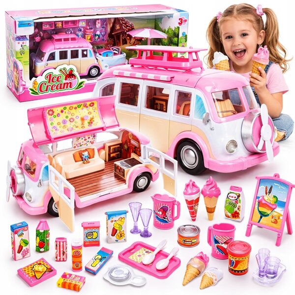 Kamper Lodziarnia 2 in 1 für Mädchen 3–8 Jahre mit bunten Accessoires