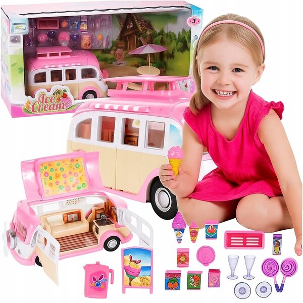 Kamper Lodziarnia 2 in 1 für Mädchen 3–8 Jahre mit bunten Accessoires
