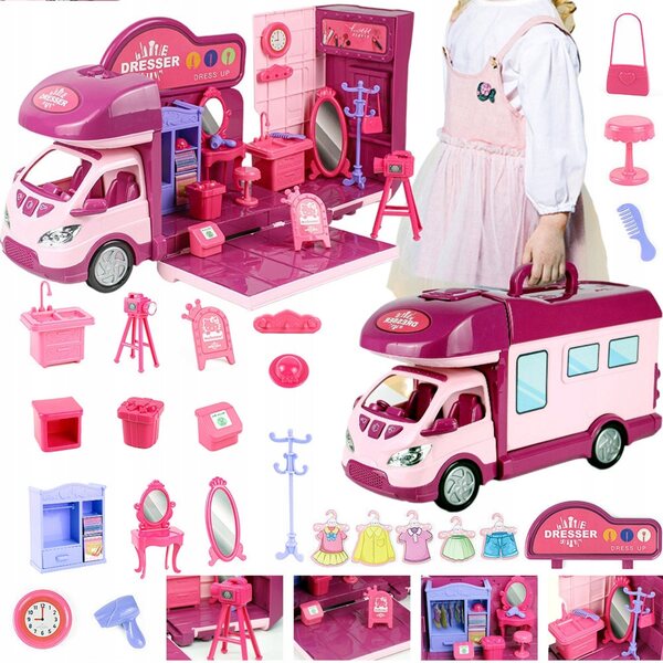 Kamper per bambole Sapphire Kids viola, gioco pieghevole con LED e senza suoni