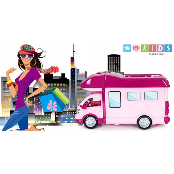 Kamper per bambole Sapphire Kids viola, gioco pieghevole con LED e senza suoni